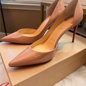 Christian Louboutin Nude Patent Leather Heels “Iriza”